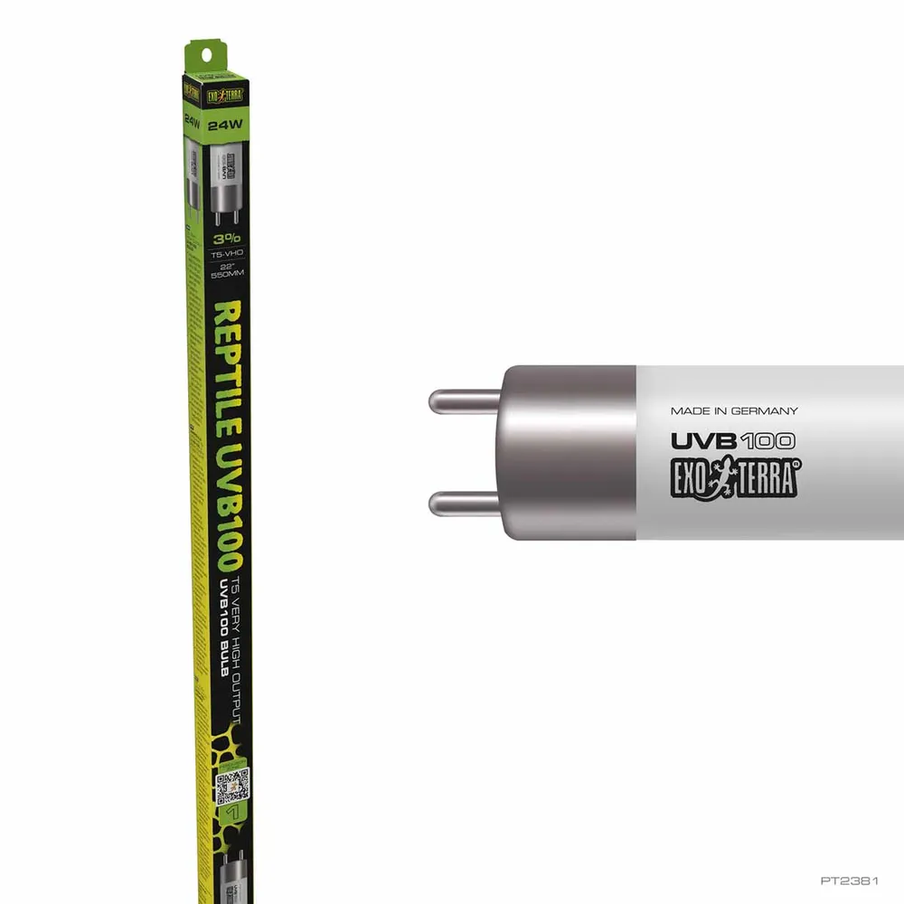 Exo Terra Reptil UVB100 T5 24 Watt - Optimal UVA/UVB-belysning til tropiske reptiler